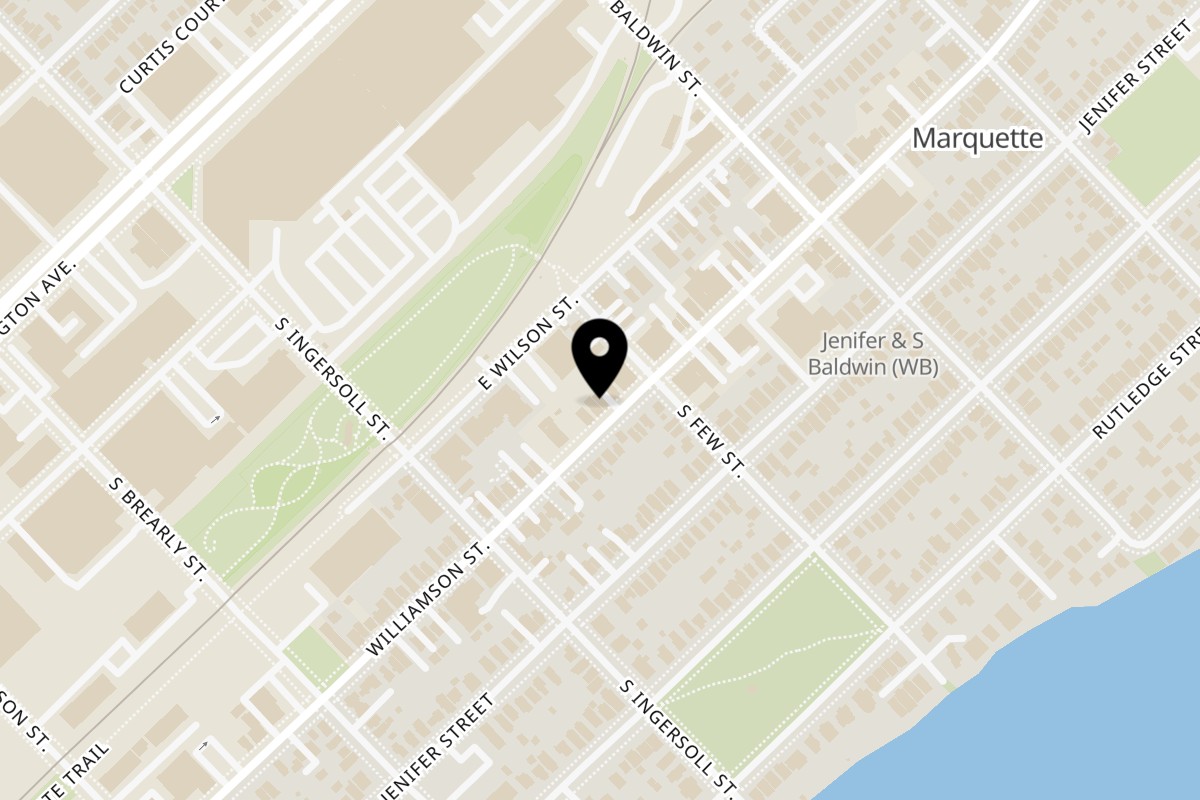 Map showing the location of Sern Sapp Restaurant on 1146 Williamson St in Madison